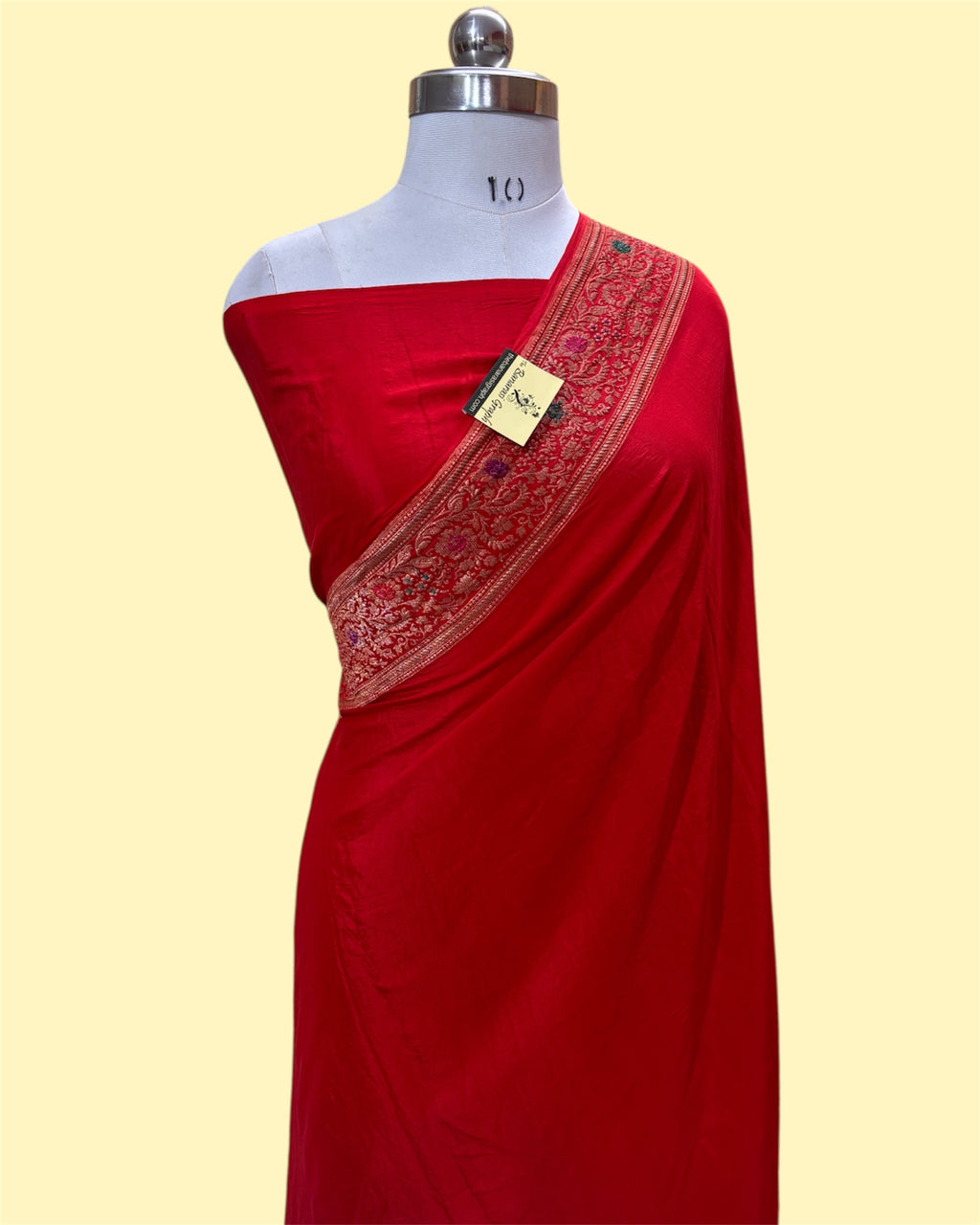 Pure Crape Katan Handloom Silk - Kadhua Motifs Banarasi Saree