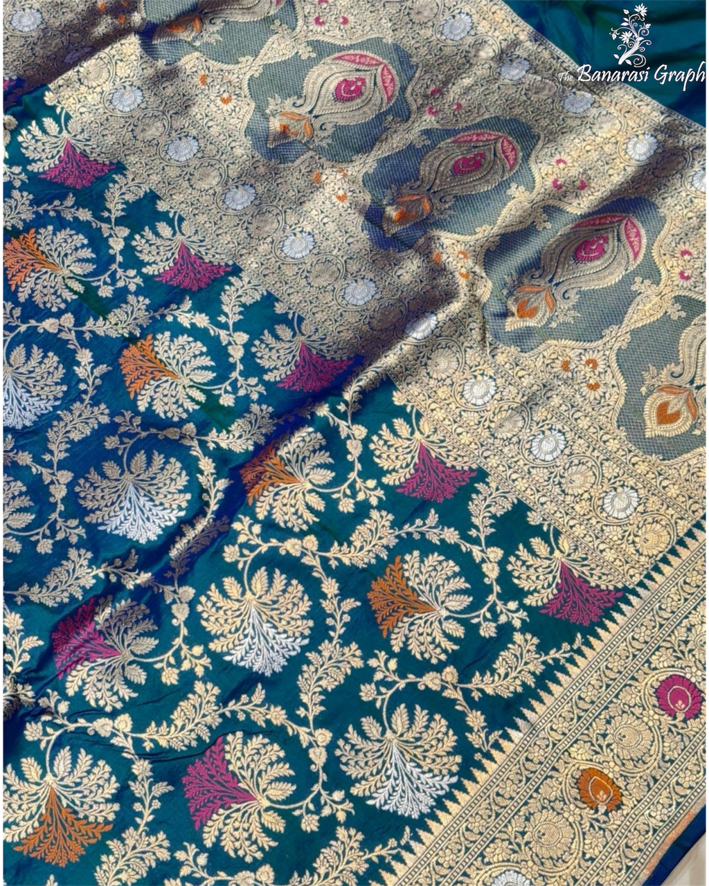 Pure Katan Handloom Silk - All Over Jaal Work with Meenakari Banarasi Saree