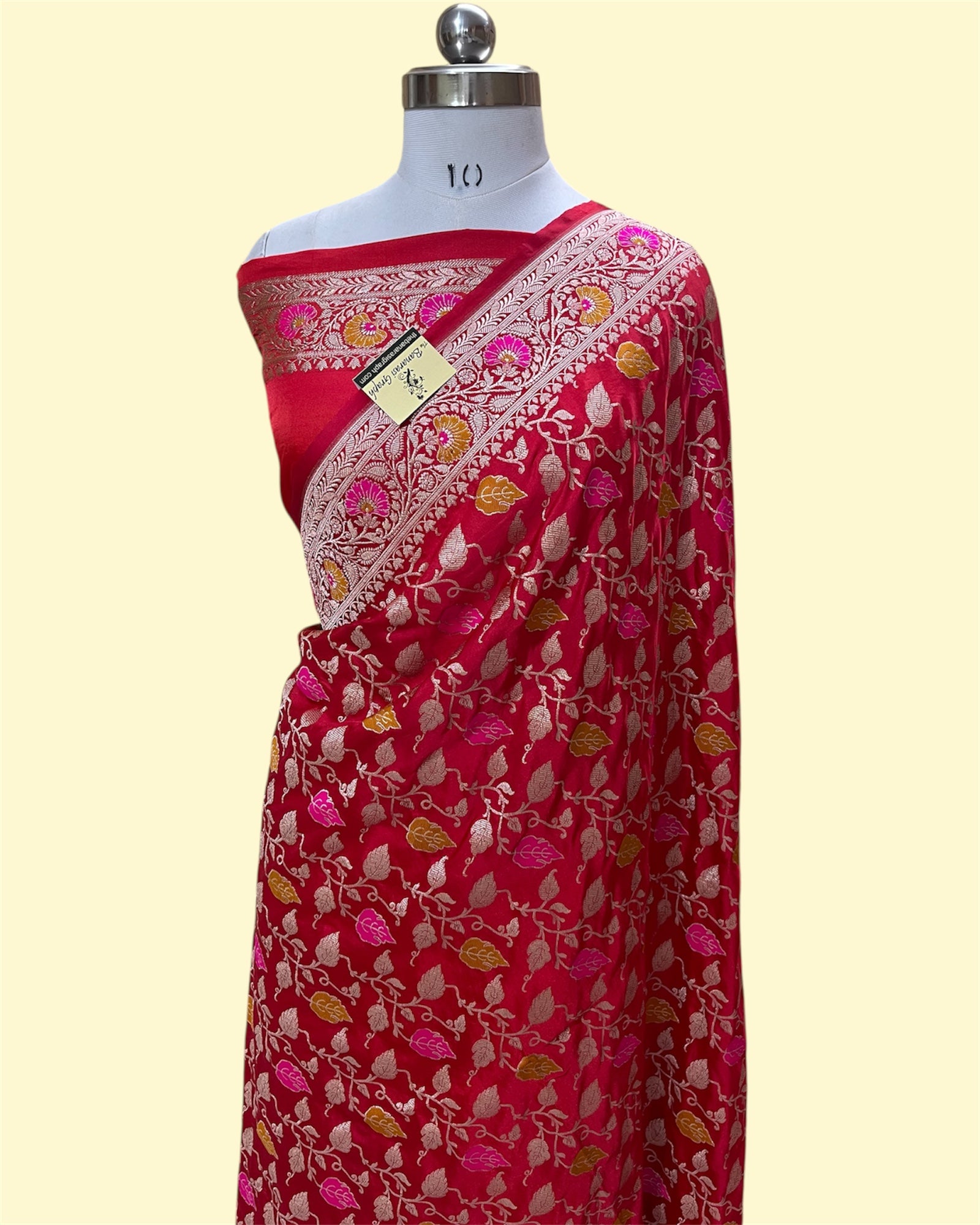 Premium Mashru Silk - All Over Jaal Work with Meenakari Banarasi Saree