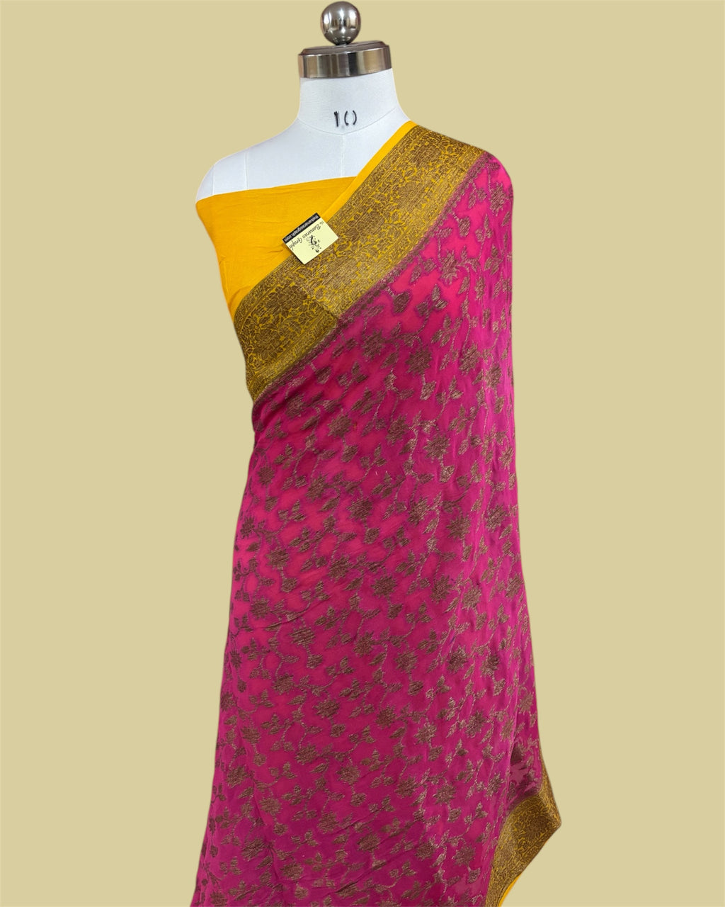 Pure Khaddi Chiffon Reshmi Zari - Banarasi Saree