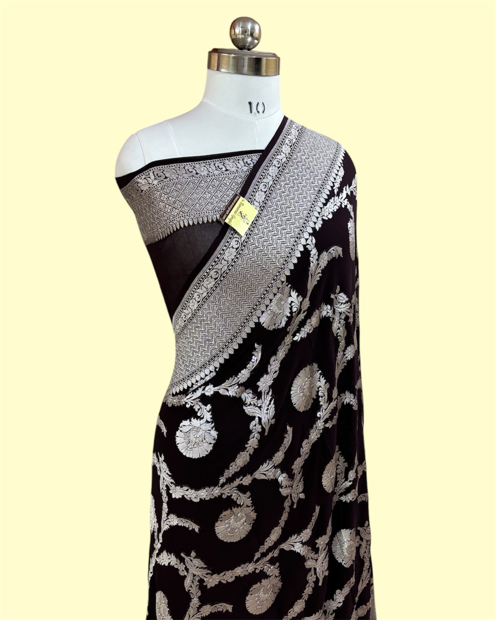 Khaddi Georgette Water Zari - All Over Jaal Work Pure Banarasi Saree
