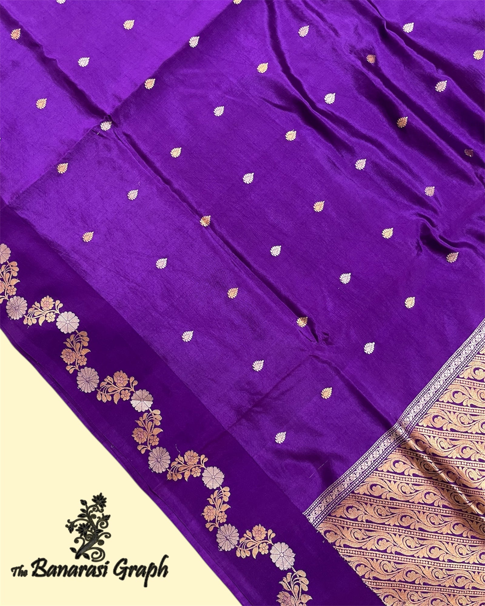 Pure Raw Mango Handloom Silk - Kadhua Motifs Banarasi Saree