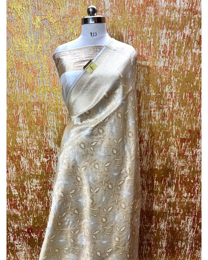 Pure Katan Handloom Silk - All Over Jaal Work With Meenakari Banarasi Saree