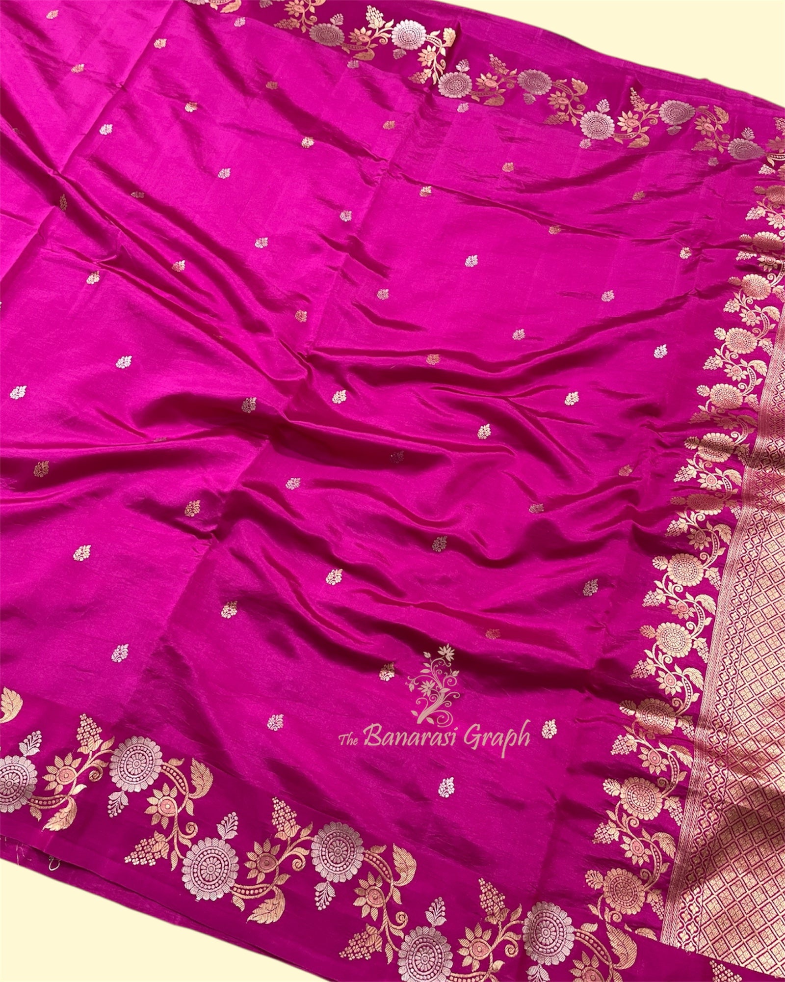 Pure Raw Mango Handloom Silk - Kadhua Motifs Banarasi Saree