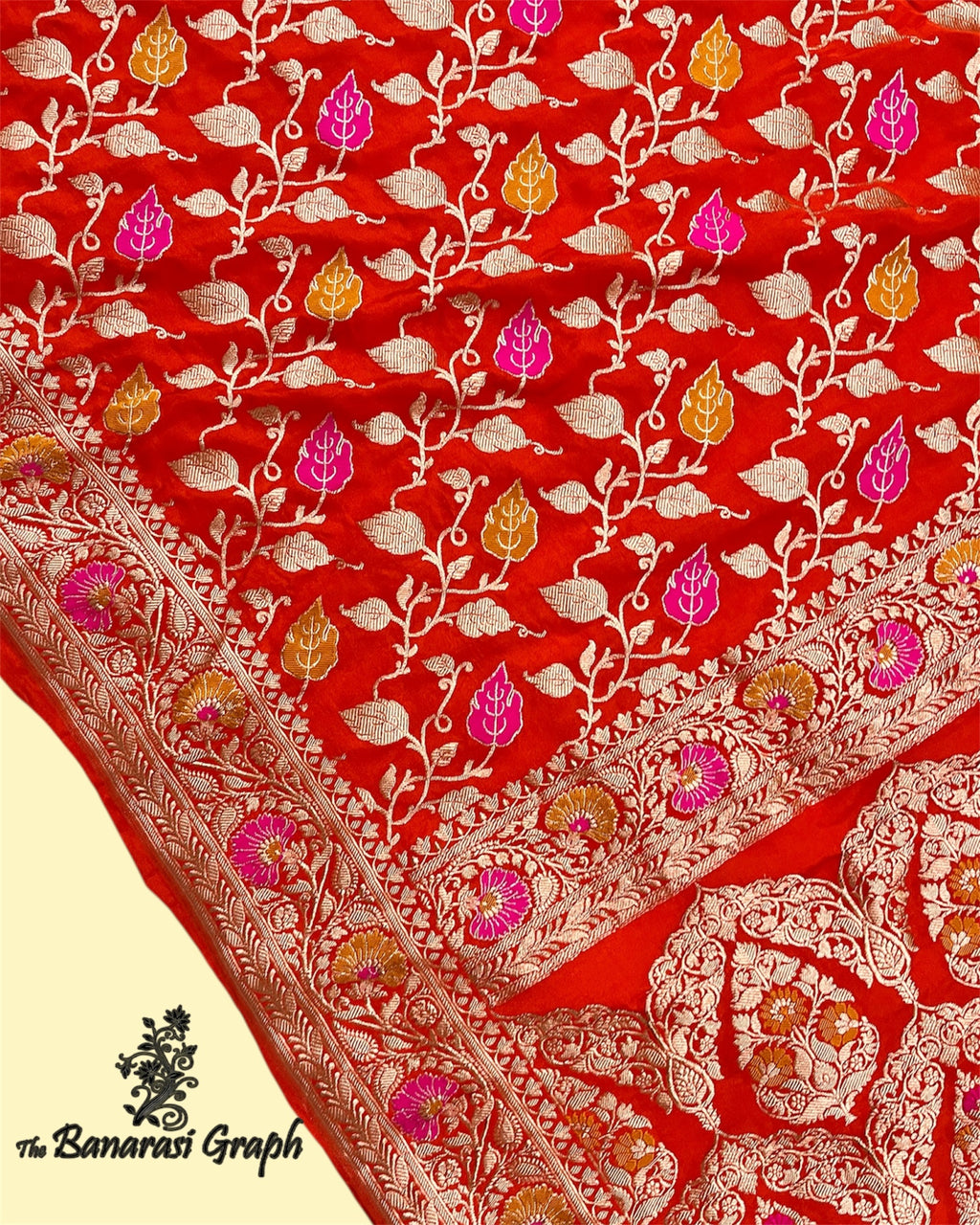 Premium Mashru Silk - All Over Jaal Work with Meenakari Banarasi Saree