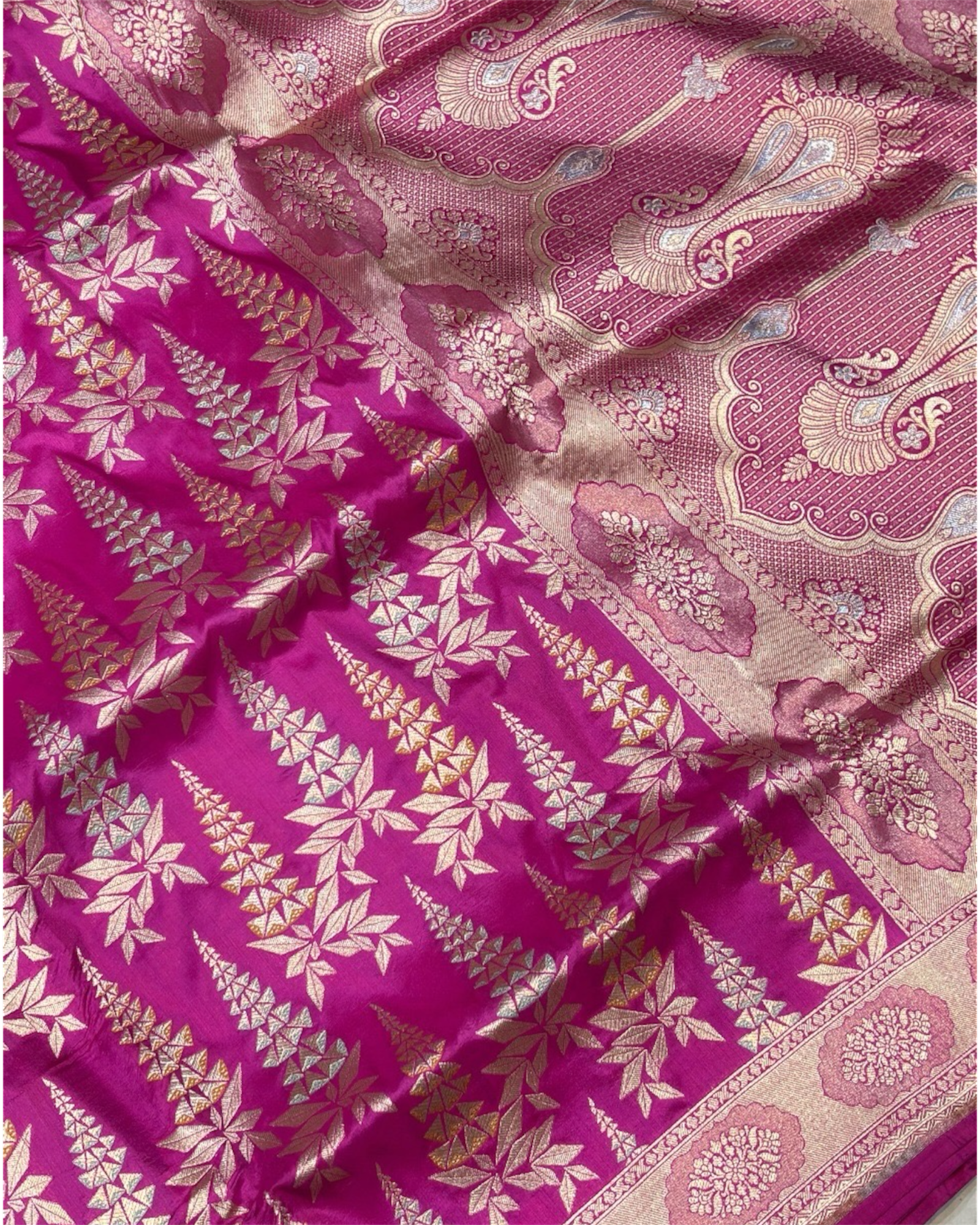 Pure Katan Handloom Silk - Jaal Work Sona Rupa with Meenakari Banarasi Saree