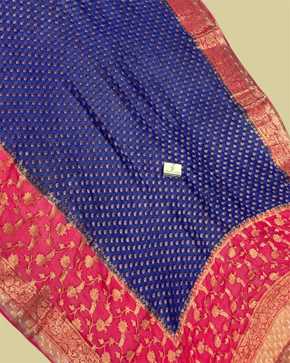 Pure Khaddi Chiffon Reshmi Zari - Banarasi Saree