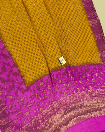 Pure Khaddi Chiffon Reshmi Zari - Banarasi Saree