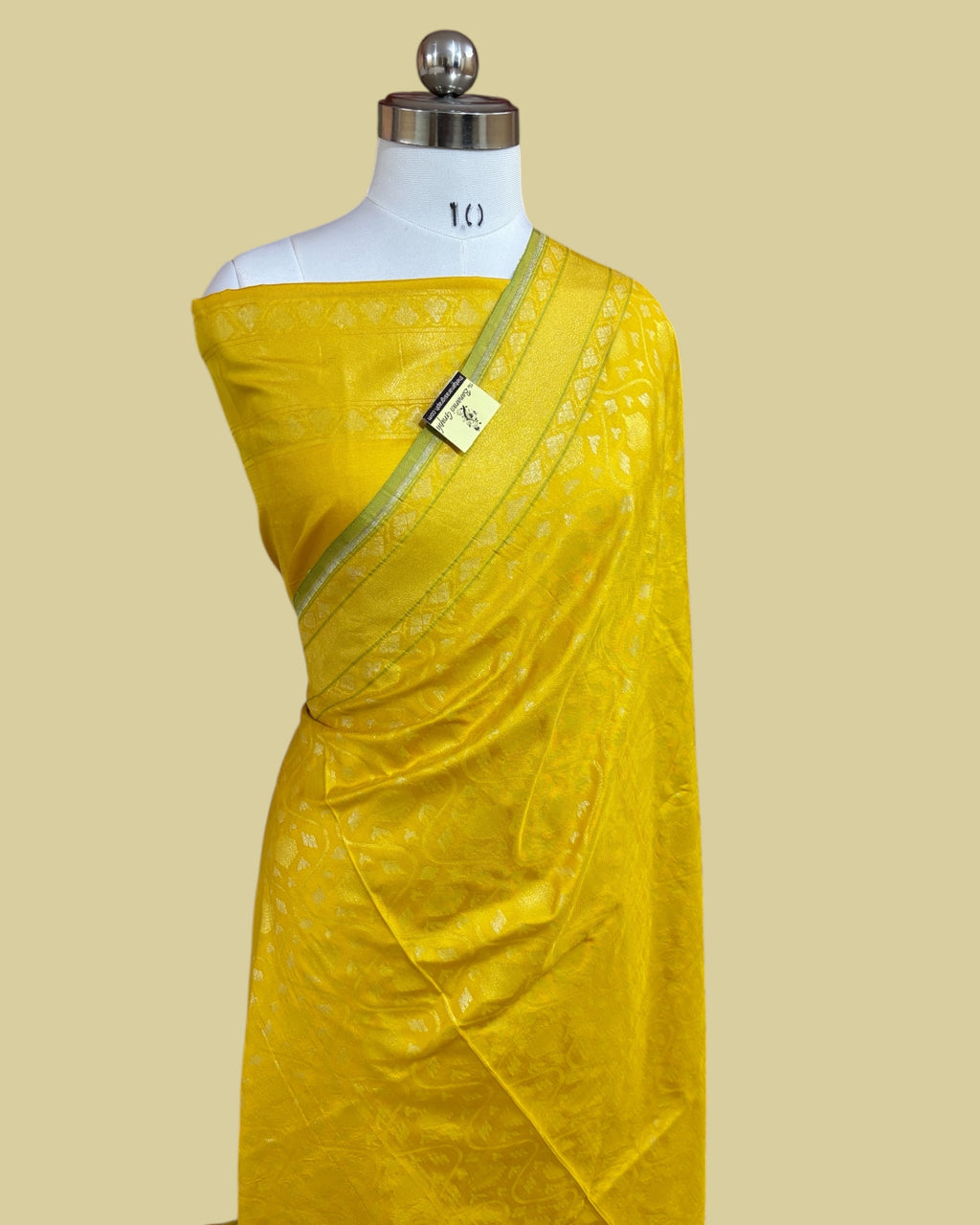 Yellow Ektara Pure Katan Handloom Silk - All Over Sona Rupa Jaal Work Banarasi Saree