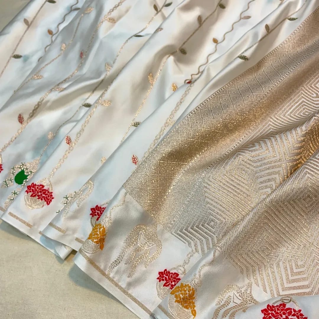 Premium Mashru Silk with Meenakari Banarasi Saree