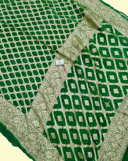 Pure Georgette Bandhani - Banarasi Saree