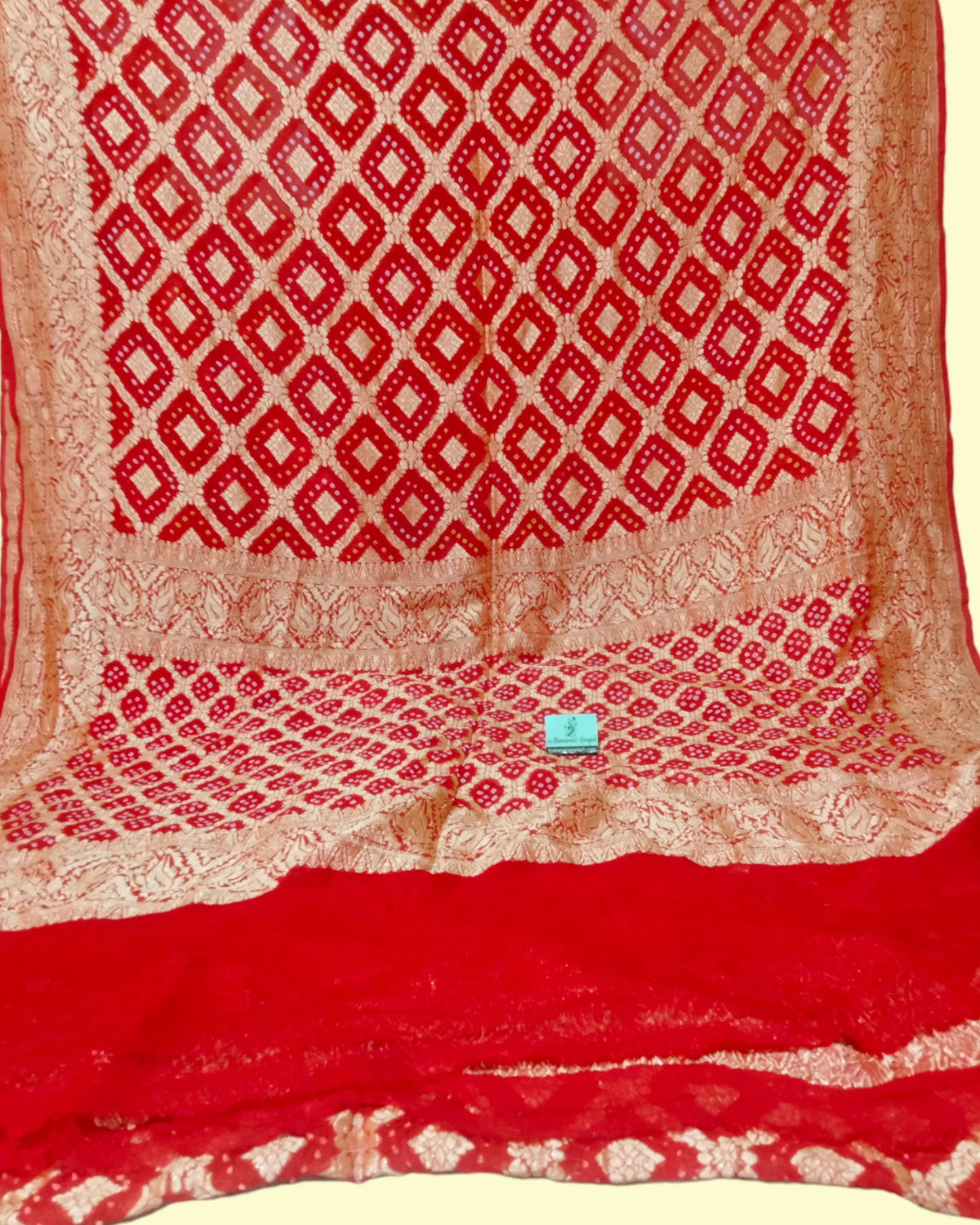 Pure Georgette Bandhani-Banarasi Saree