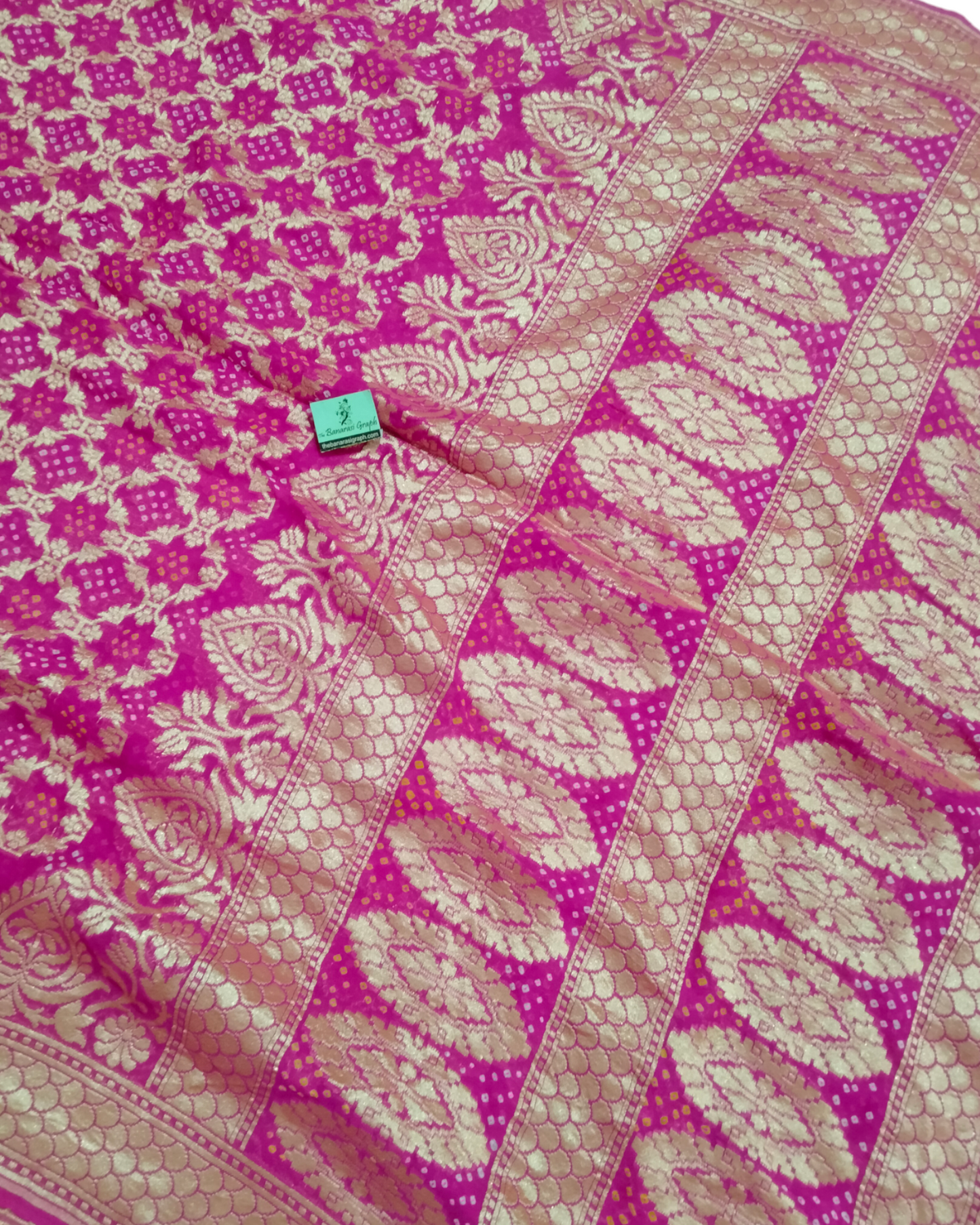 Pure Georgette Bandhani - Banarasi Saree