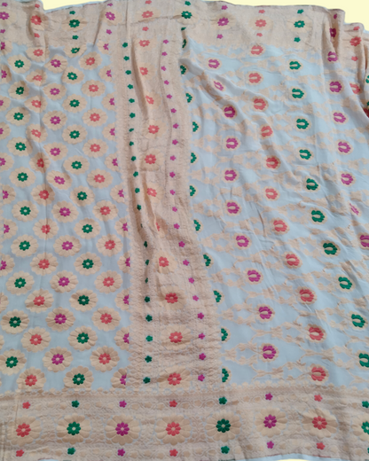 Pure Chiffon Meenakari  Neem Zari - Banarasi Saree