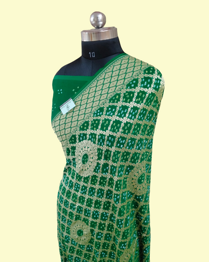 Pure Georgette Bandhani - Banarasi Saree