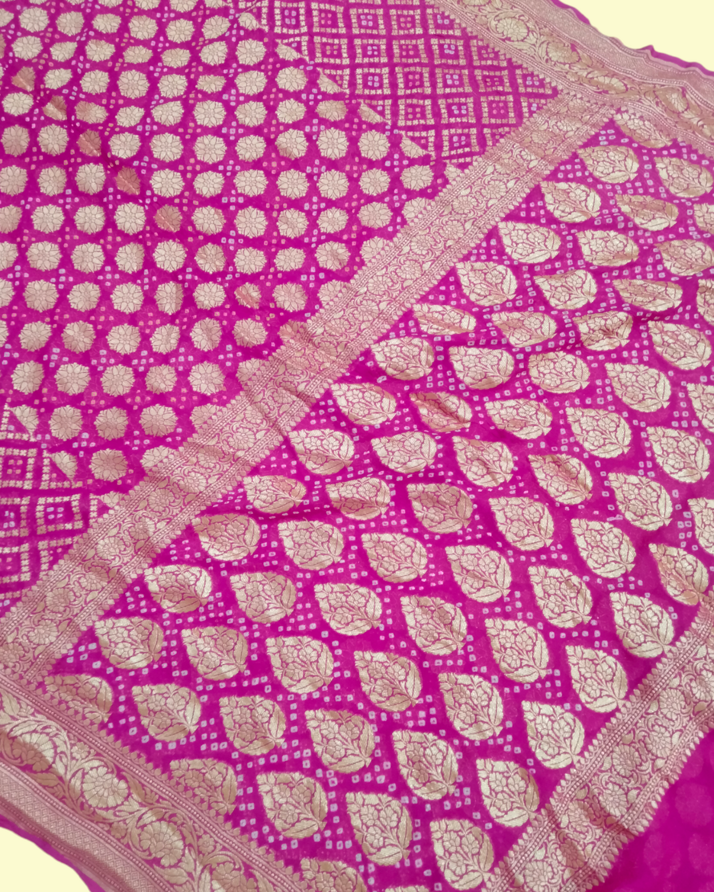 Pure Georgette Bandhani - Banarasi Saree