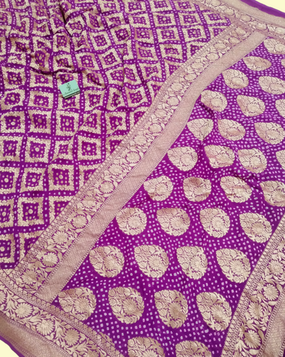 Pure Georgette Bandhani - Banarasi Saree