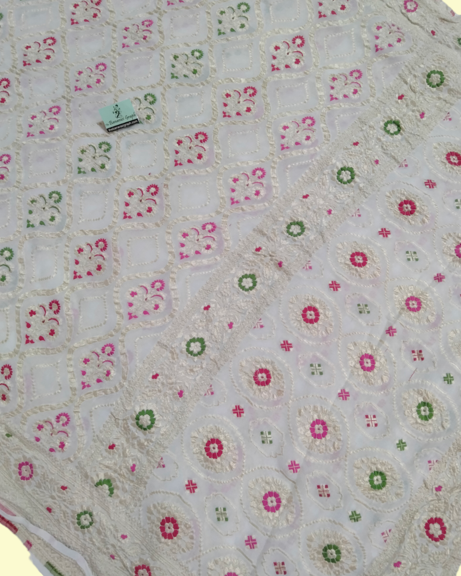 Pure Khaddi Georgette - Water Zari All Over Jaal Work with Meenakari Banarasi Saree