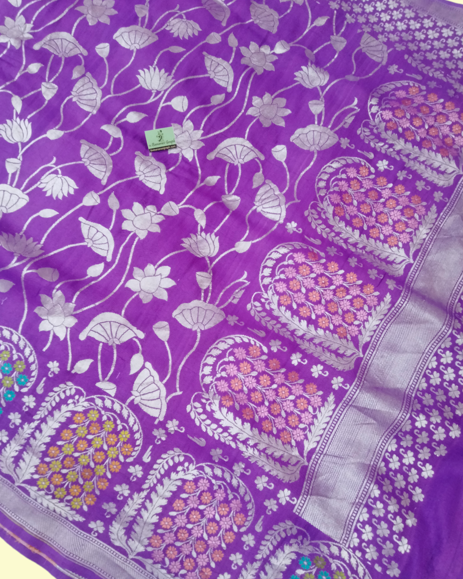 Pure Tussar Georgette Handloom Silk - Meenakari Banarasi Saree
