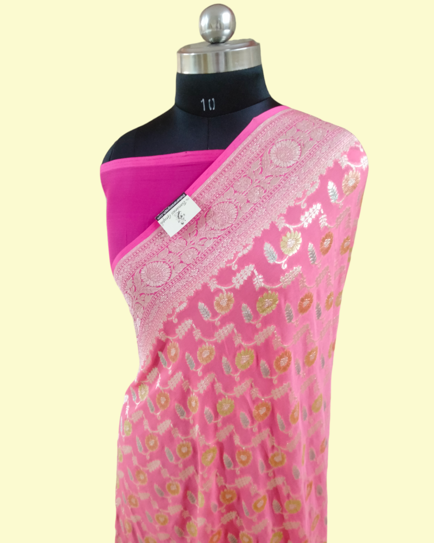 Pure Chiffon Georgette Water Zari with Meenakari - Banarasi Saree