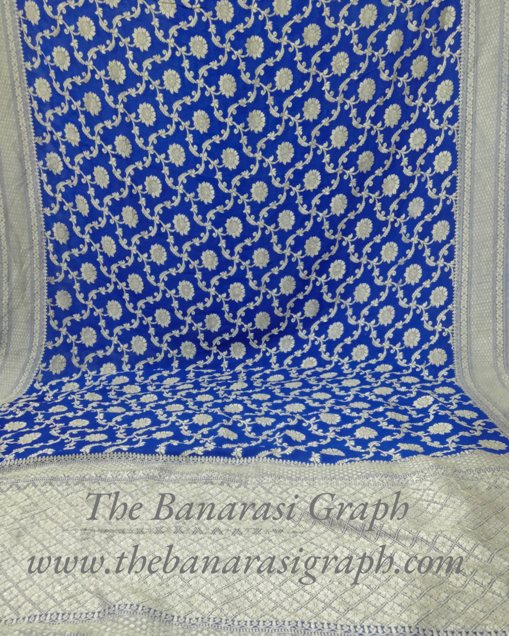 Khaddi Georgette Water Zari - All over Jaal Work Pure Banarasi Saree