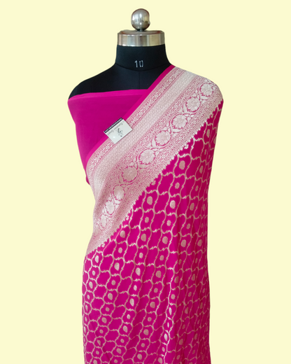 Pure Chiffon Georgette Water Zari - Banarasi Saree