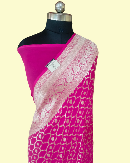 Pure Chiffon Georgette Water Zari - Banarasi Saree