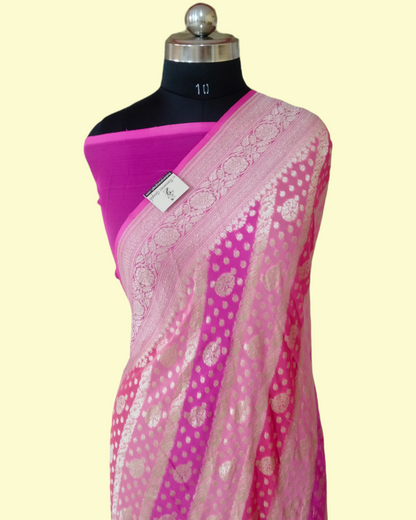 Pure Chiffon Georgette Water Zari - Banarasi Saree