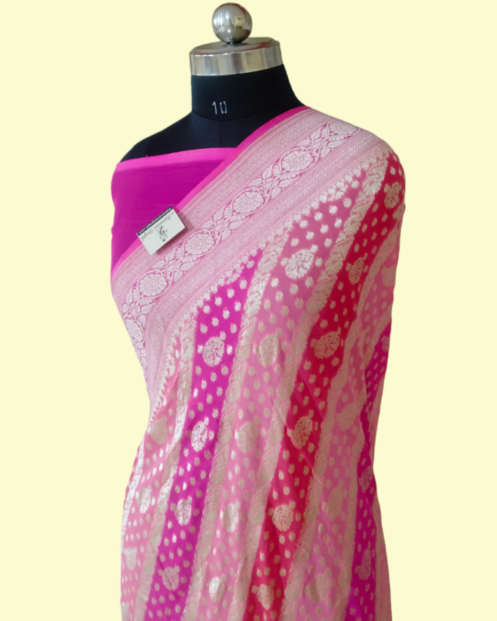 Khaddi Georgette Water Zari - With Handbrush Pure Banarasi Saree