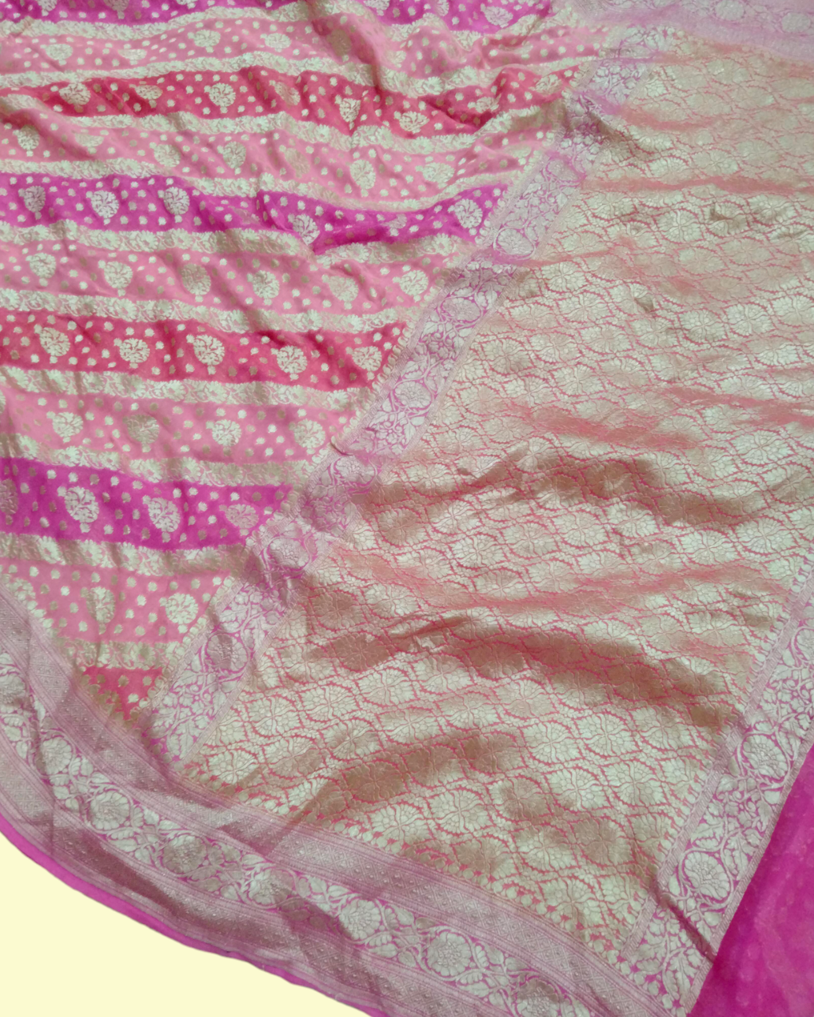 Khaddi Georgette Water Zari - With Handbrush Pure Banarasi Saree