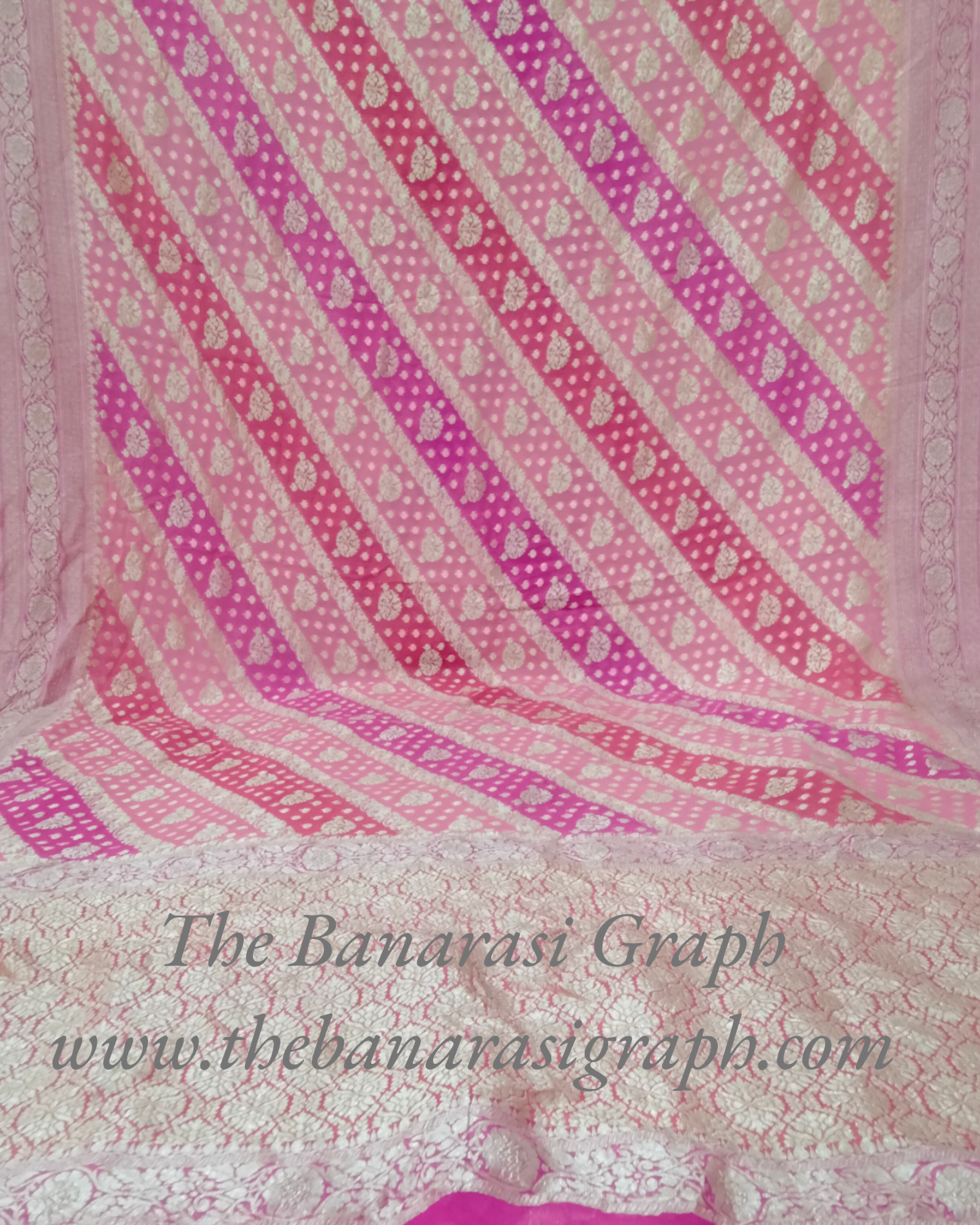 Khaddi Georgette Water Zari - With Handbrush Pure Banarasi Saree