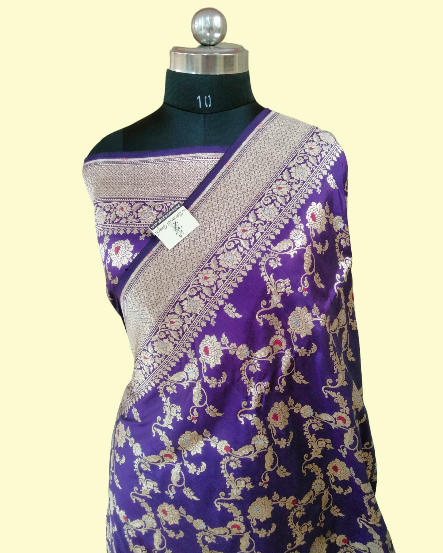 Dark Blue Pure Katan Handloom Silk Uppada - All over Jaal Work with Meenakari Banarasi Saree