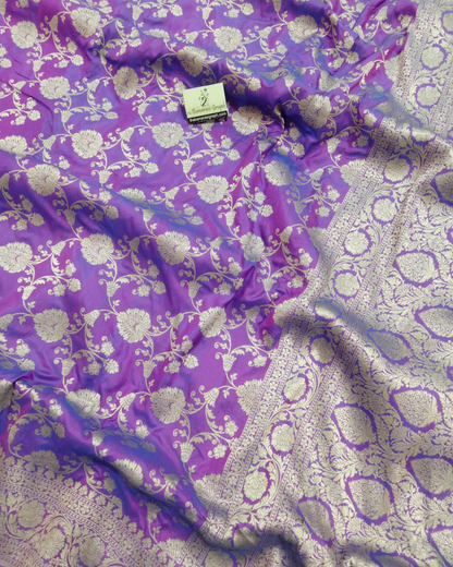 Pure Katan Handloom Silk Uppada - All over Jaal Work Banarasi Saree