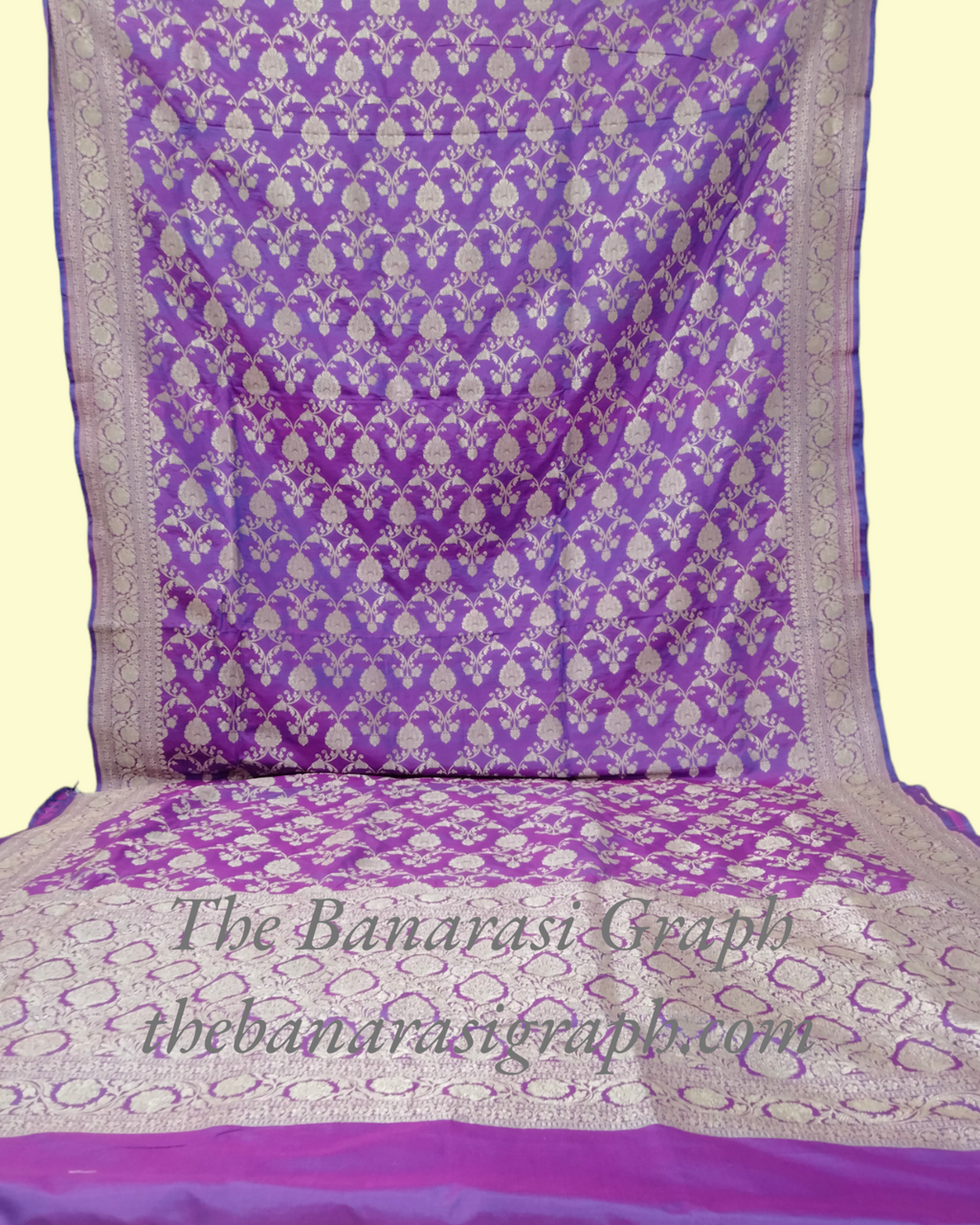 Purple Pure Katan Handloom Silk - All over Jaal Work Banarasi Saree