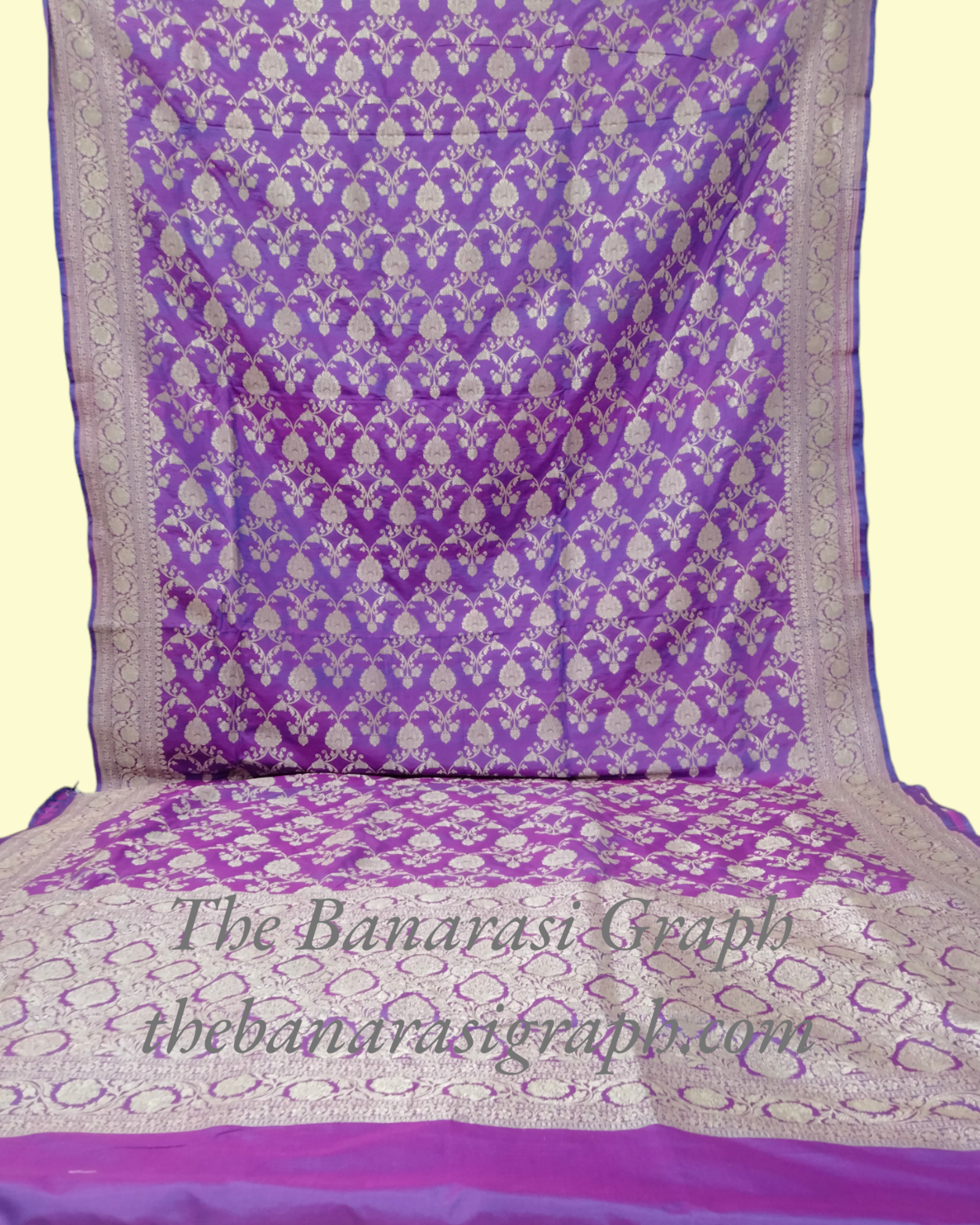 Purple Pure Katan Handloom Silk - All over Jaal Work Banarasi Saree