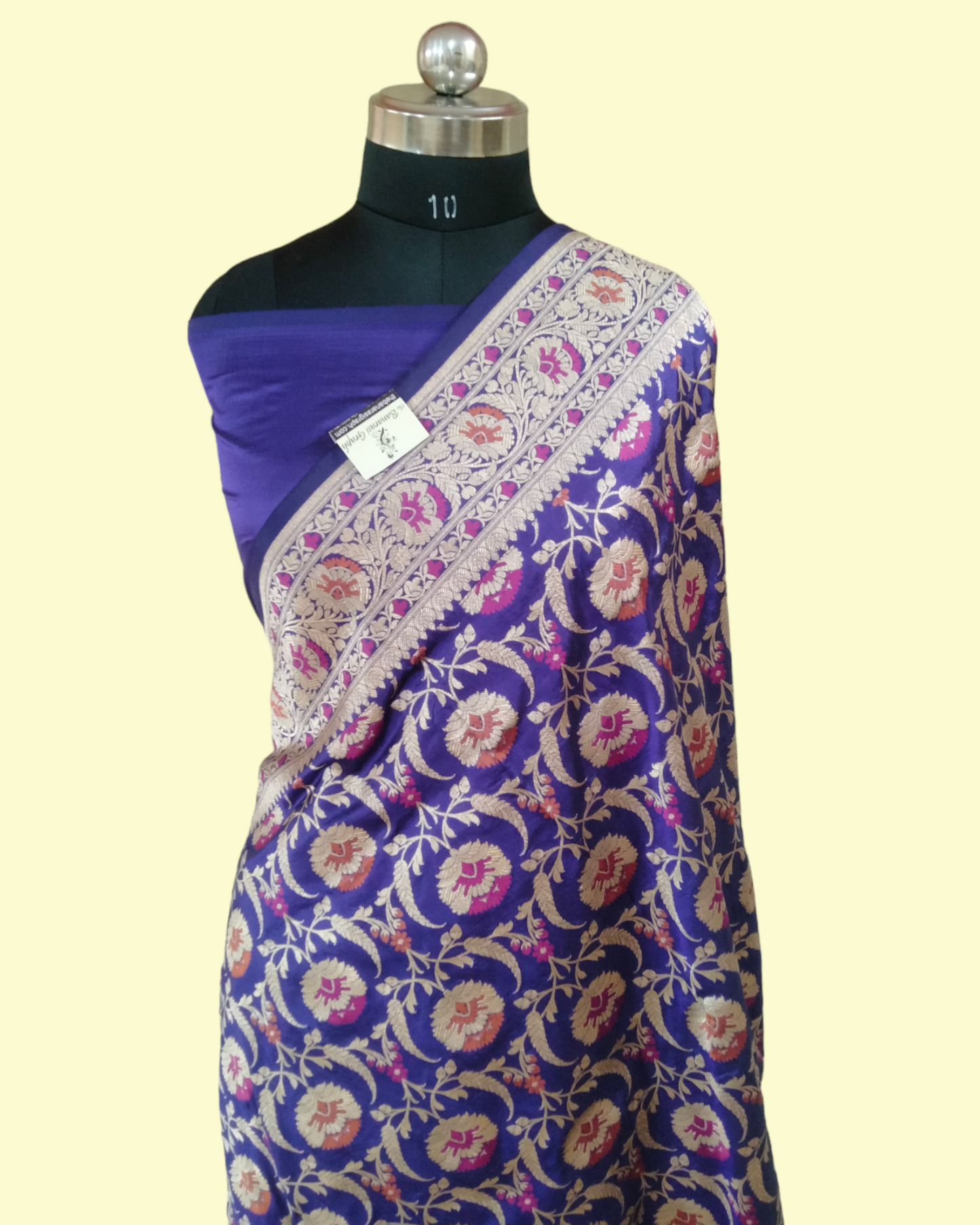 Pure Katan Handloom Silk Uppada - All over Jaal Work with Meenakari Banarasi Saree