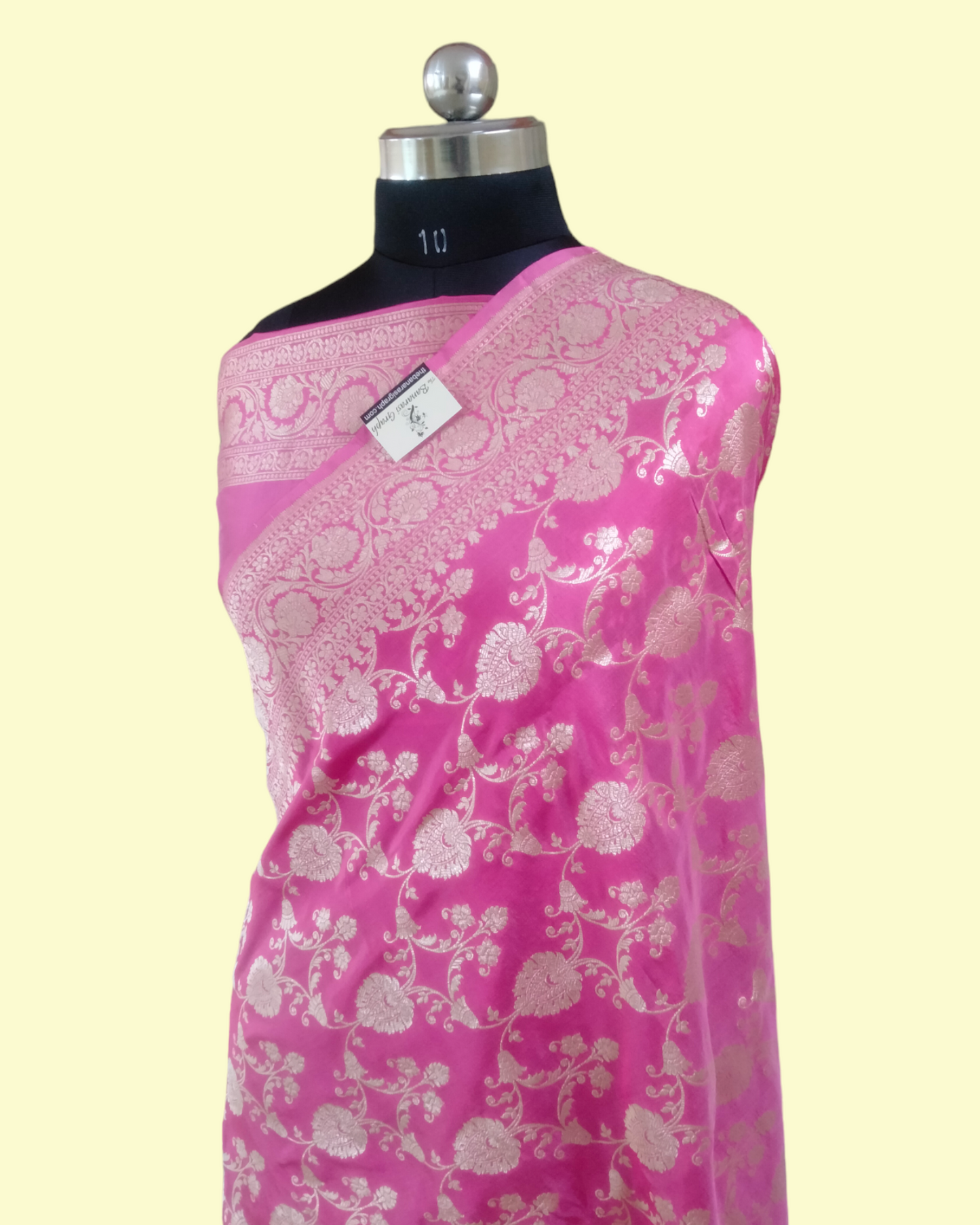 Pink Pure Katan Handloom Silk Uppada - All over Jaal Work Banarasi Saree