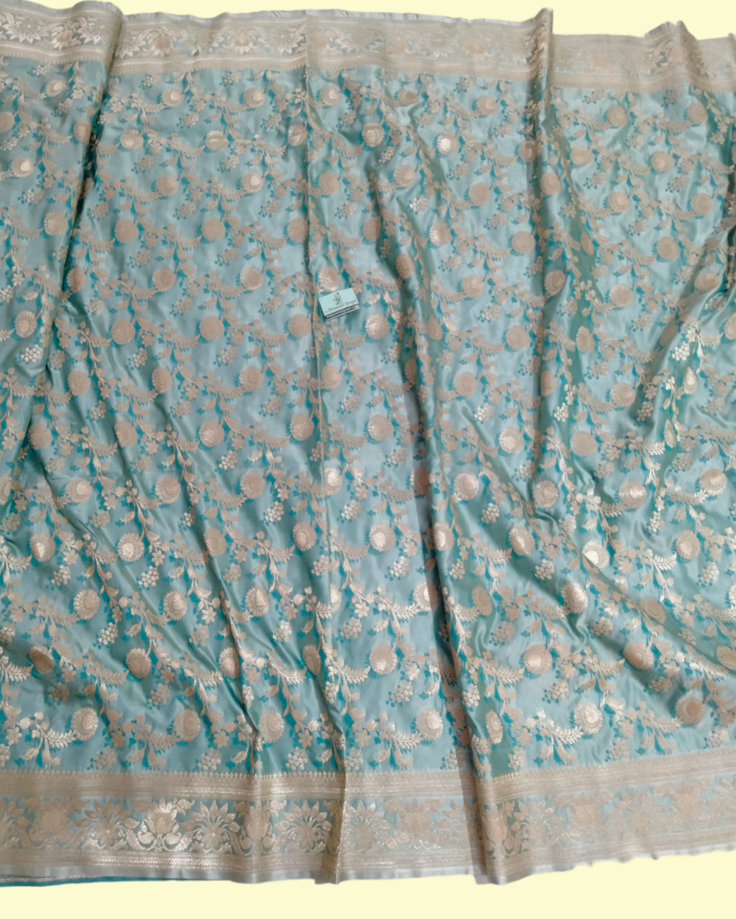 Pure Satin Katan Silk Banarasi Saree - All over Jaal Work