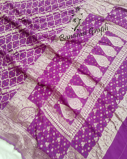 Pure Georgette Antique Zari - All Over Jaal Work with Bhandej Meenakari