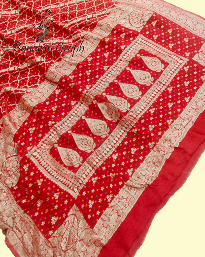 Pure Georgette Antique Zari - All Over Jaal Work with Bhandej Meenakari