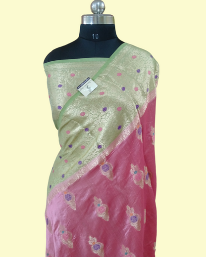 Pure Chiniya Silk Tilfi Meenakari - Banarasi Saree