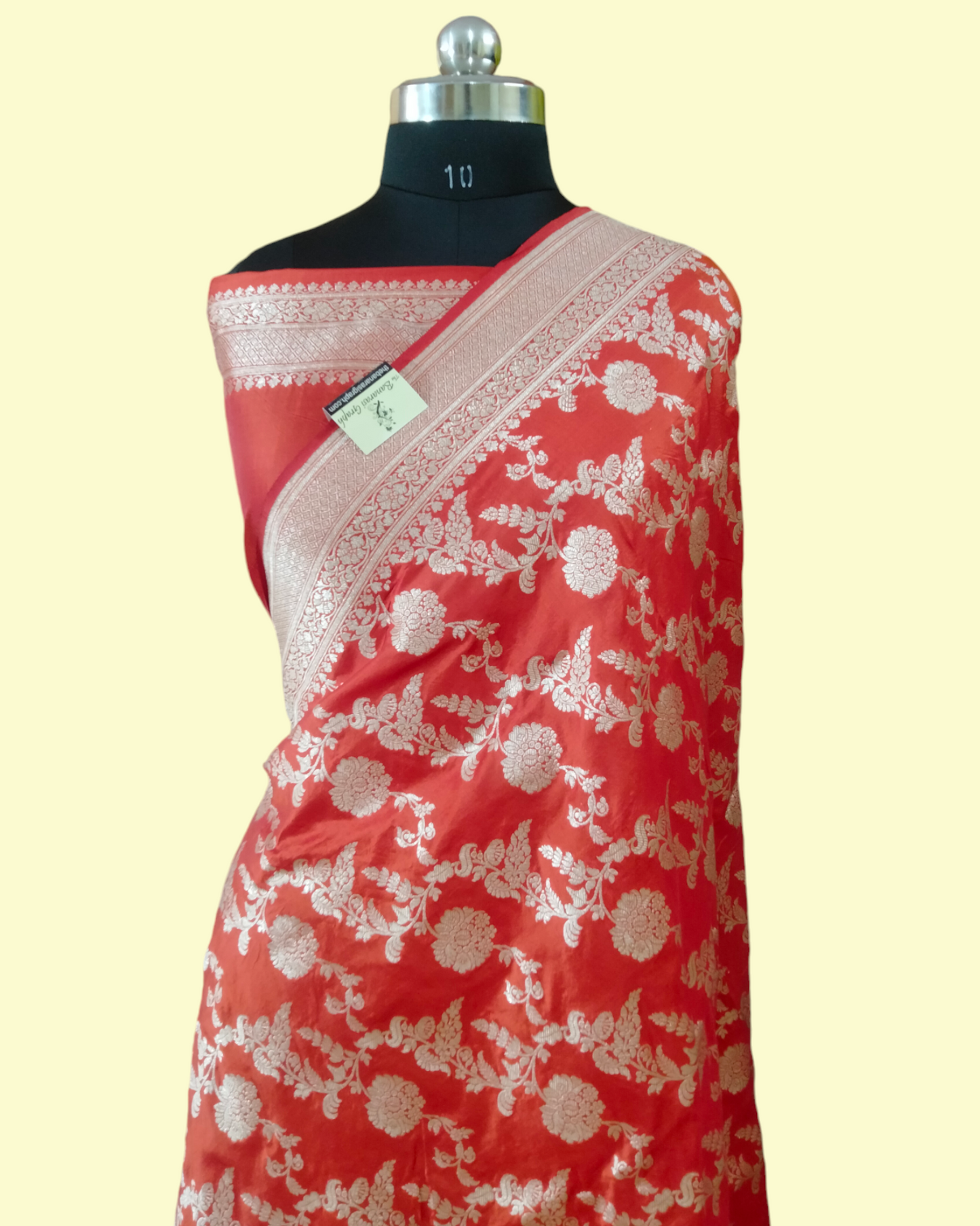 Orange Pure Katan Handloom Silk Uppada - All over Jaal Work Banarasi Saree