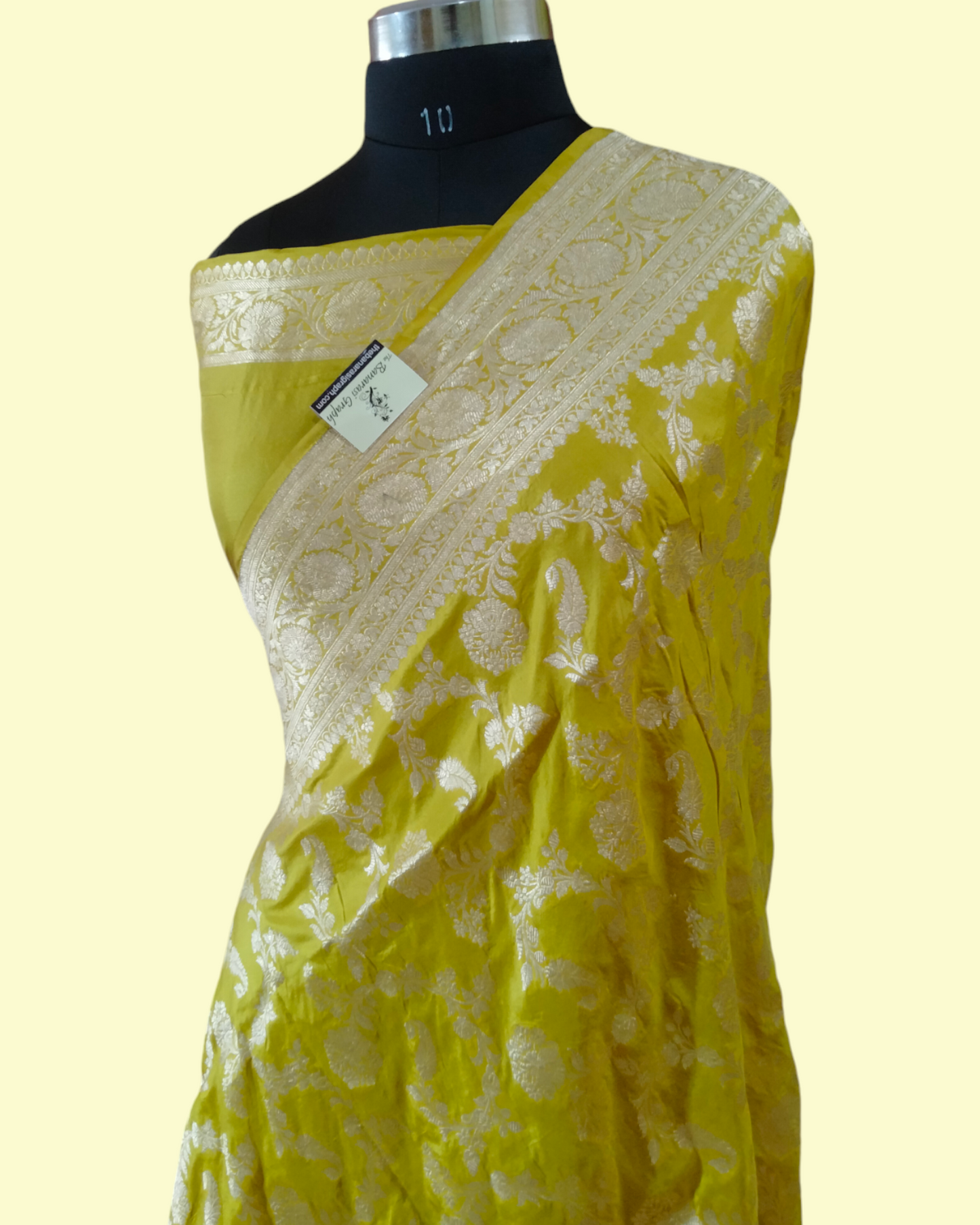 Yellow Pure KatanHandloom Silk Uppada - All over Jaal Work Banarasi Saree