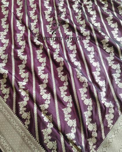 Baigni Pure Katan Handloom Silk Uppada - Jaal Work Banarasi Saree