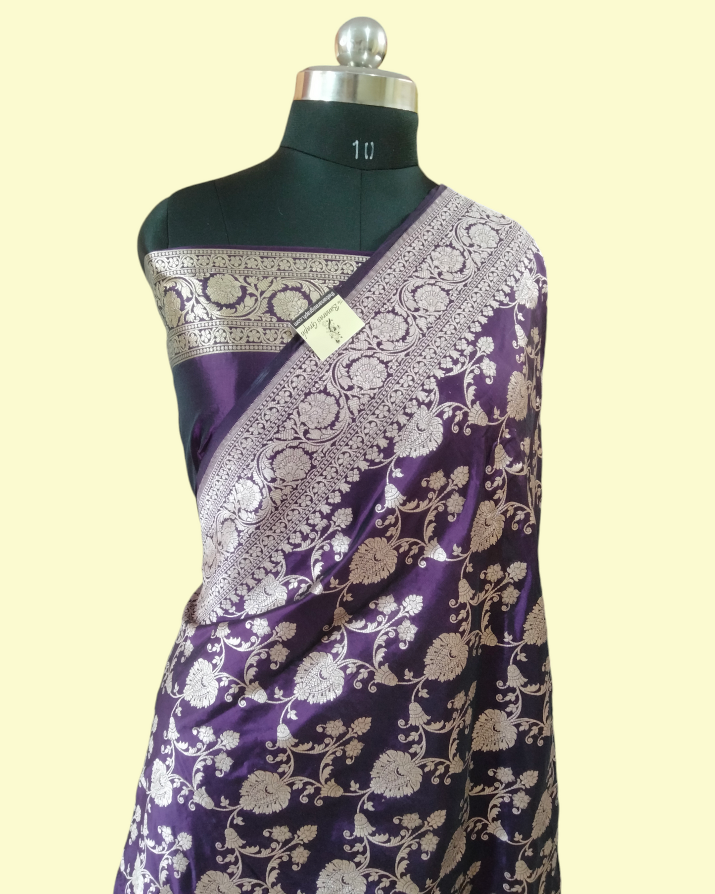 Dark Violet Pure Katan Handloom Silk Uppada - All over Jaal Work Banarasi Saree