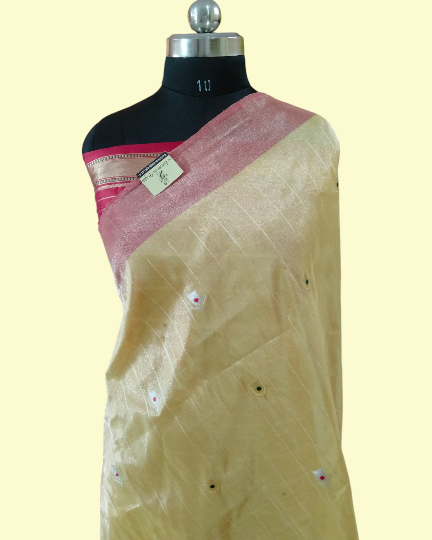 Pure Tissue Handloom Sona Roopa Kadhua Work With Alfi Meenakari - Katan Border Banarasi Saree