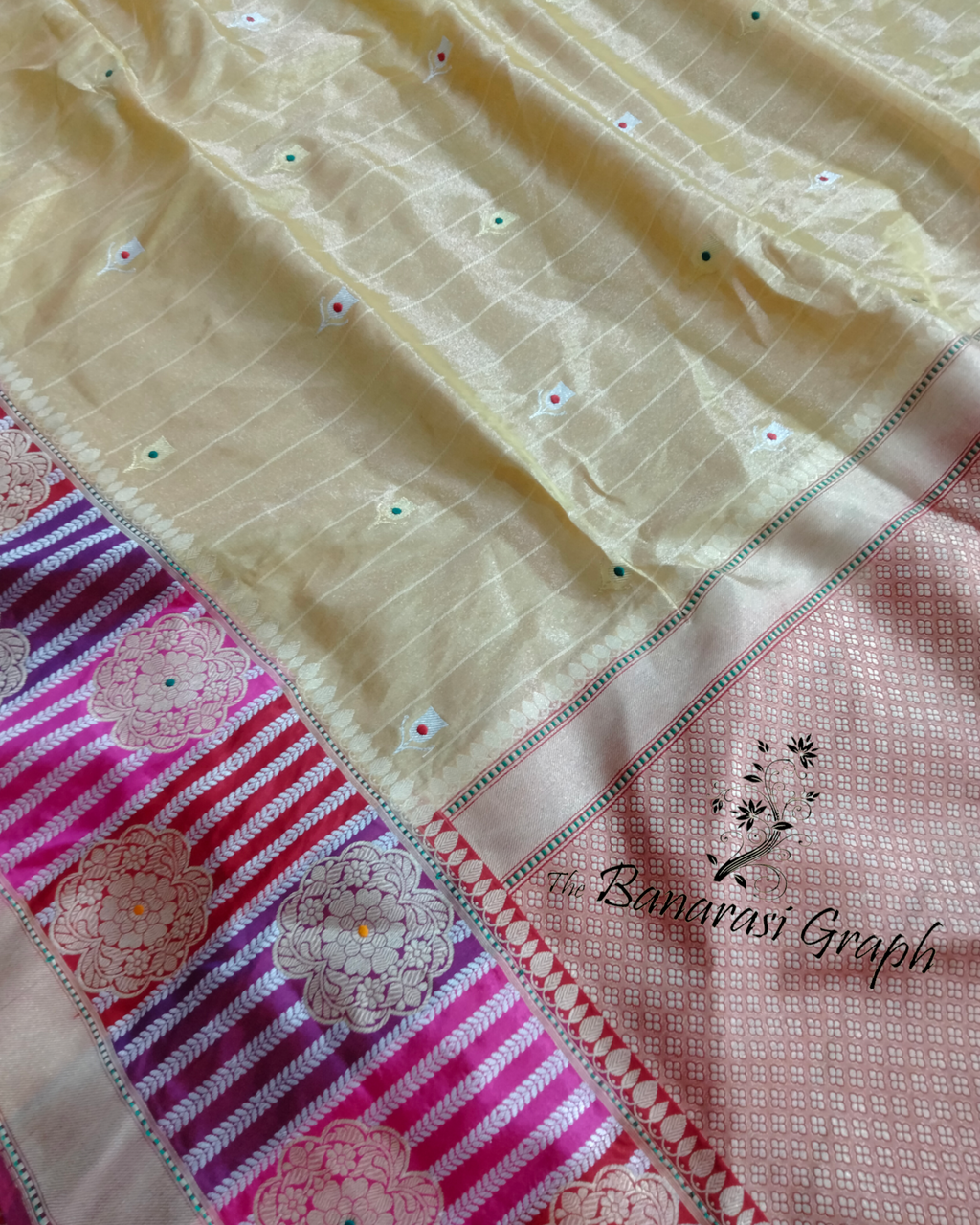 Pure Tissue Handloom Silk  Kadhua Motifs Sona Roopa With Meenakari - Katan Border Banarasi Saree