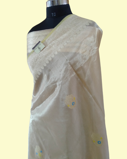 Pure Tissue kadhua Work - Handloom Alfi Meenakari Banarasi Saree