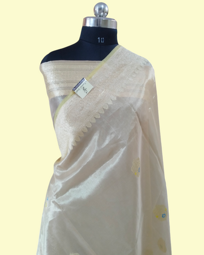 Pure Tissue kadhua Work - Handloom Alfi Meenakari Banarasi Saree