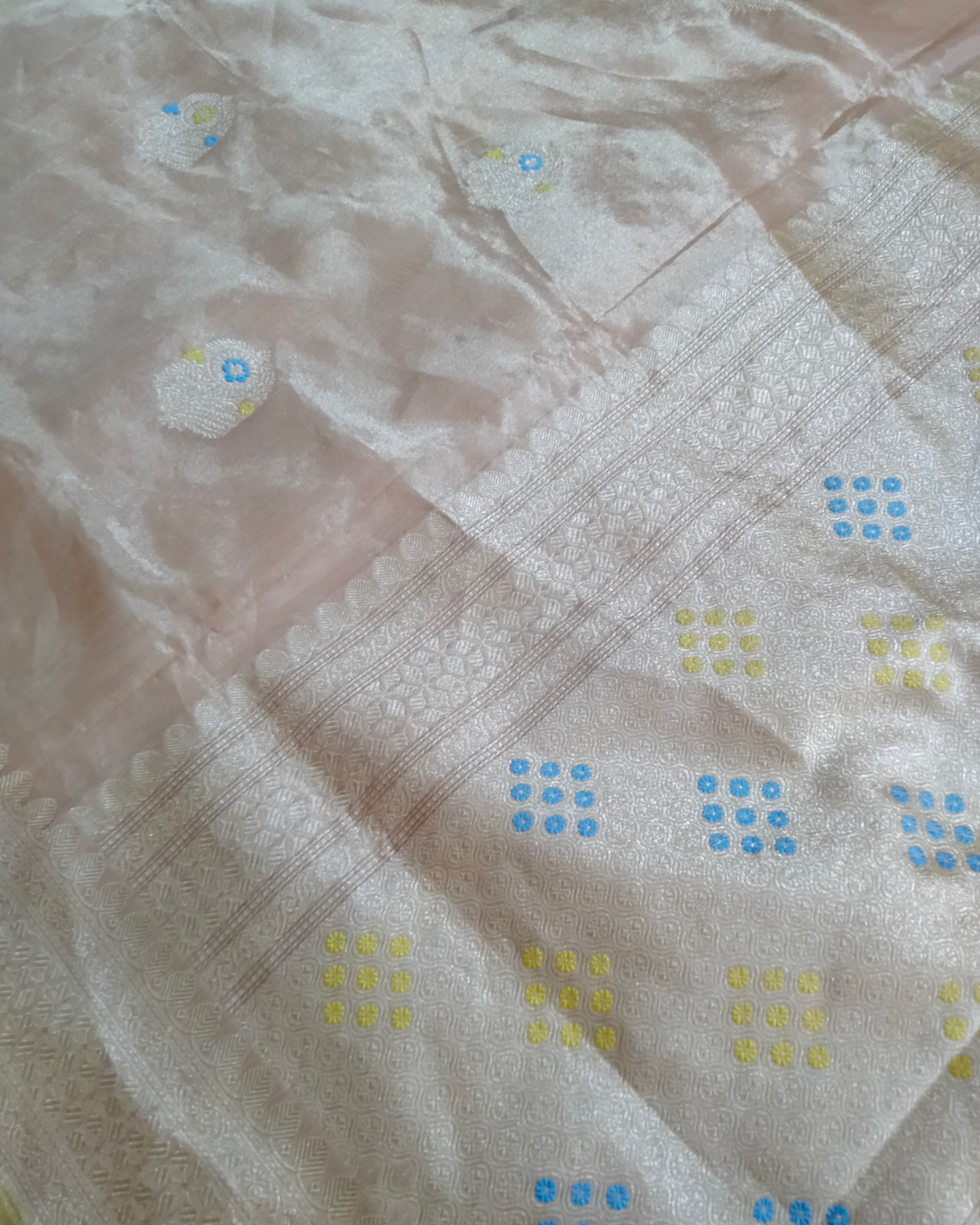 Pure Tissue kadhua Work - Handloom Alfi Meenakari Banarasi Saree